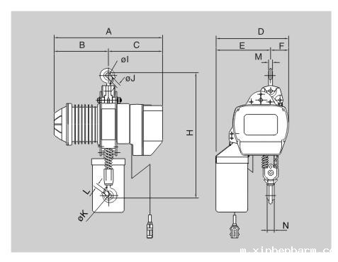 DHK环链电动葫芦结构图