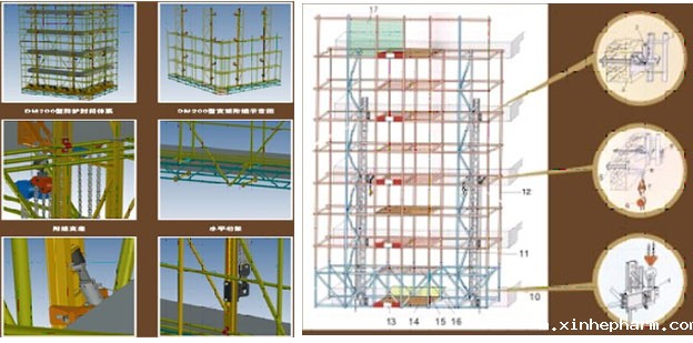 爬架电动葫芦安装示意图
