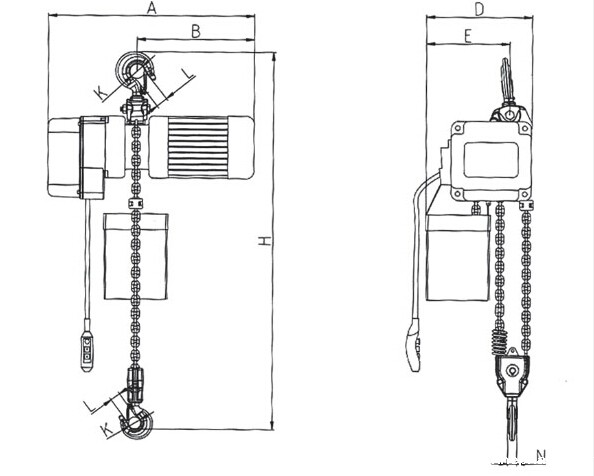dsk环链电动葫芦结构图
